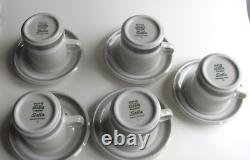 Arabia Finland Vintage, Set of 5 Large Salla Cocoa, Coffee Cups & Saucers