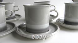 Arabia Finland Vintage, Set of 5 Large Salla Cocoa, Coffee Cups & Saucers