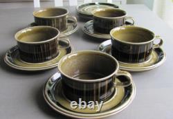 Arabia Kosmos Coffee Tea Cup Saucer set of 5 Vintage 1960's