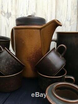 Arabia Ruska coffee set, finland vintage ceramic, antique set arabia ruska