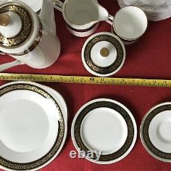 Aynsley Coffee Service Pattern 2675 26 pcs. Black / Gold