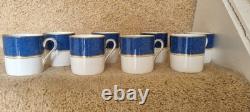 Aynsley SHERATON bone China Coffee Set Blue (6 Cups & Saucer, Milk & Sugar)