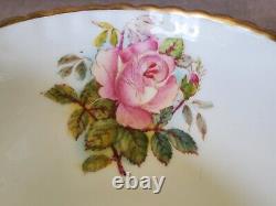 Aynsley Teacup & Saucer Set Vintage Antique G. Bentley Hand Painted Cabbage Rose