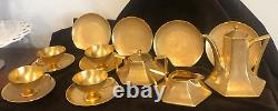 B&G Limoges Stouffers Gold Encrusted Coffee Tea Set Fine China Service for 4