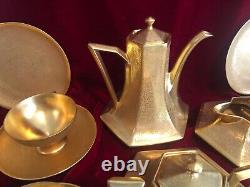 B&G Limoges Stouffers Gold Encrusted Coffee Tea Set Fine China Service for 4