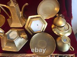 B&G Limoges Stouffers Gold Encrusted Coffee Tea Set Fine China Service for 4