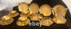 B&G Limoges Stouffers Gold Encrusted Coffee Tea Set Fine China Service for 4