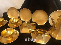 B&G Limoges Stouffers Gold Encrusted Coffee Tea Set Fine China Service for 4