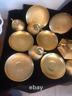 B&G Limoges Stouffers Gold Encrusted Coffee Tea Set Fine China Service for 4