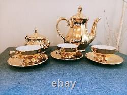 Bareuther Vintage Gold Tea / Coffee Set, Bavaria, 13 Pieces