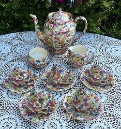 Beautiful Vintage 1930's James Kent Fenton Du Barry Chintz Ware Coffee Set