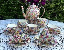 Beautiful Vintage 1930's James Kent Fenton Du Barry Chintz Ware Coffee Set