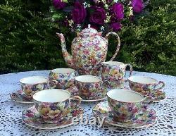 Beautiful Vintage 1930's James Kent Fenton Du Barry Chintz Ware Coffee Set