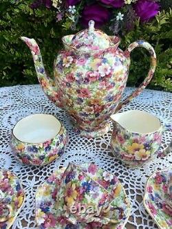 Beautiful Vintage 1930's James Kent Fenton Du Barry Chintz Ware Coffee Set