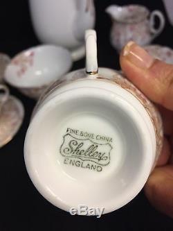 Beautiful Vintage Bone China Rare Shelley Tea/ Coffee 15 Piece Set #gt