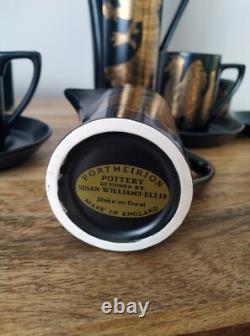 Beautiful large vintage Portmeirion Phoenix Coffee Set Black Gold John Cuffley