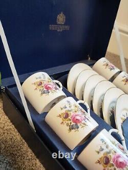 Boxed set Royal Worcester coffee cups and saucers in unused condition vintage