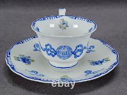 Brown Westhead Moore Yale University Blue Floral Demitasse Cup & Saucer