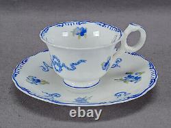 Brown Westhead Moore Yale University Blue Floral Demitasse Cup & Saucer