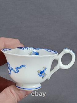 Brown Westhead Moore Yale University Blue Floral Demitasse Cup & Saucer