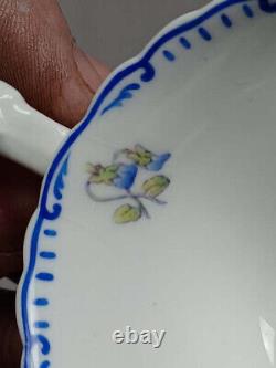 Brown Westhead Moore Yale University Blue Floral Demitasse Cup & Saucer