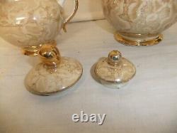 C4 Richard Ginori Coffee set 25 pc gilded lustre glaze vintage porcelain 8C3A