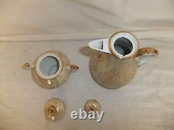 C4 Richard Ginori Coffee set 25 pc gilded lustre glaze vintage porcelain 8C3A