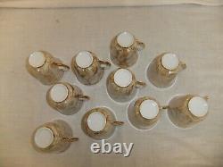 C4 Richard Ginori Coffee set 25 pc gilded lustre glaze vintage porcelain 8C3A