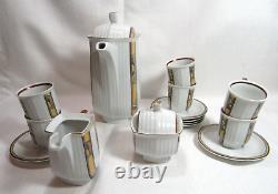 Carlsbad Czechoslovakia Karlovarsky Porcelan Vintage 17 Pc Art Deco Coffee Set