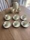 Carlton Ware Hand Rita Coffee Set 15 Piece Rare Cream Gold & Green Polka Dots
