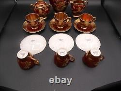 Carlton Ware Rouge Royale Vintage Hand painted Coffee Set