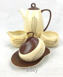 Carlton Ware Windswept Tea Set Brown And Cream / Vintage / Coffee / 15 Piece