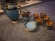 Carltonware Vintage 14 Pcs Bleu Royale Polkadot Coffee Set. Unused Set. Mint