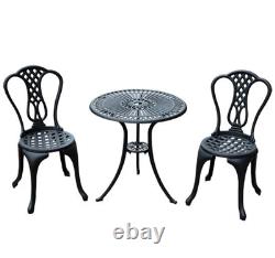 Cast Aluminium Garden Furniture Set 2 Seat Vintage Coffee Table Chairs Patio