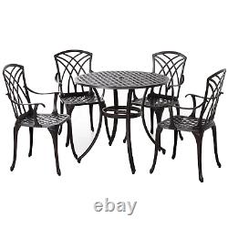 Cast Aluminium Garden Furniture Set 4 Seat Vintage Coffee Table Chairs Patio