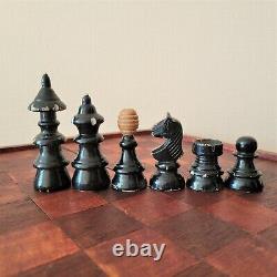 Chess set vintage Coffee house 40-50s Czech Vienna Wooden Austrian antique