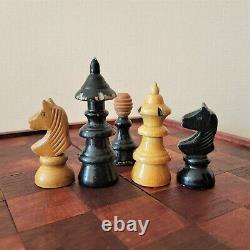 Chess set vintage Coffee house 40-50s Czech Vienna Wooden Austrian antique