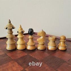 Chess set vintage Coffee house 40-50s Czech Vienna Wooden Austrian antique