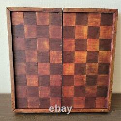 Chess set vintage Coffee house 40-50s Czech Vienna Wooden Austrian antique