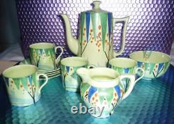 Clarice Cliff Style Art Deco Coffee Set. Vintage By Barker Bros / Lawleys