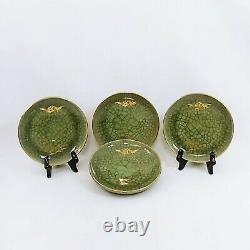 Coffee Tea Set Saucers Plates Somayaki Dbl Wall Soma Ware 15 pc Horse Crackle