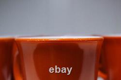 Complete Set of 12 Vintage PYREX Burn Orange Microwave Coffee Mugs with Handles
