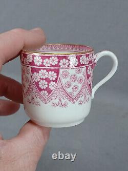 Copeland Primrose Pink Floral & Gold Demitasse Cup & Saucer Circa 1881