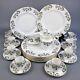 Crown Staffordshire Dinner Service Set Christmas Roses. Plates. Bone China. Vtg