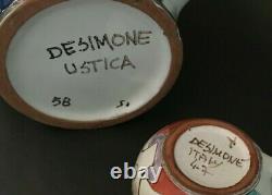 DE SIMONE original Vintage Sicilian Ceramic Tea Pot/ Coffee Set Made In Italy
