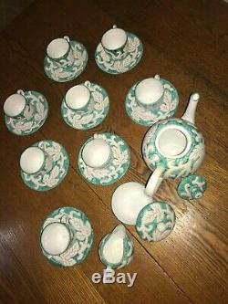 Demitasse coffee set handpainted Rare Vintage 50's Italian