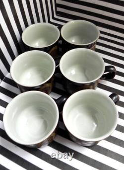 Denby Arabesque Coffee Set, Vintage 1970s. One Pot With Six Cups And Saucers