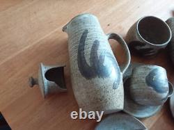 Dennis Lucas Signed HASTINGS POTTERY 1970's Vintage Coffee Pot Set