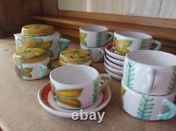 Desimone (De Simone) Hand Painted Vintage Coffee/Tea Set Made in Italy, Signed