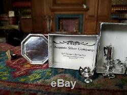 Dollhouse Miniature Artisan Peter Acquisto Sterling Silver Tea Coffee Set 112